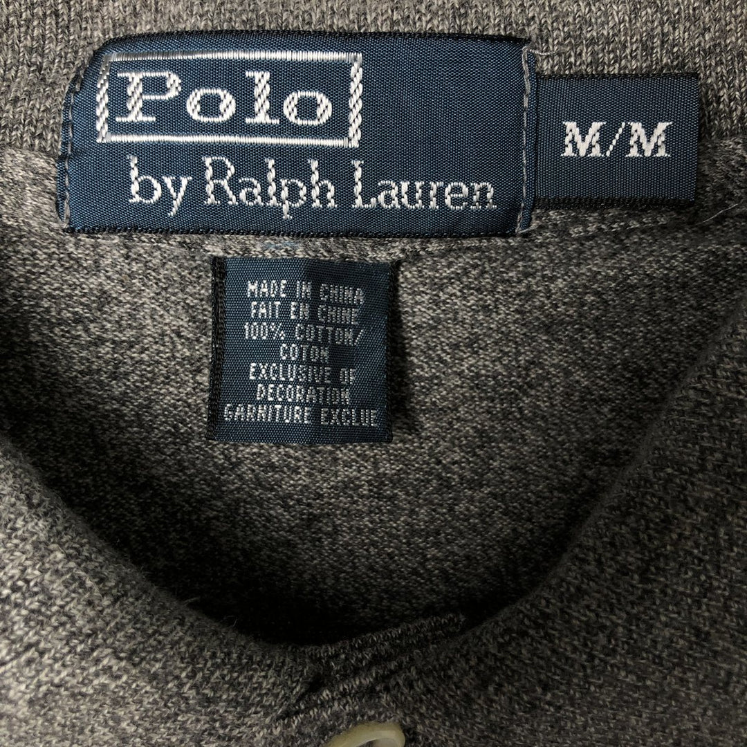 Ralph Lauren POLO by Ralph Lauren short sleeve polo shirt, men's size M cotton Charcoal Vintage Second Hand