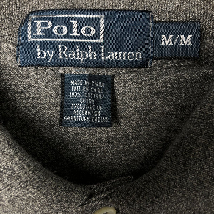 Ralph Lauren POLO by Ralph Lauren short sleeve polo shirt, men's size M cotton Charcoal Vintage Second Hand