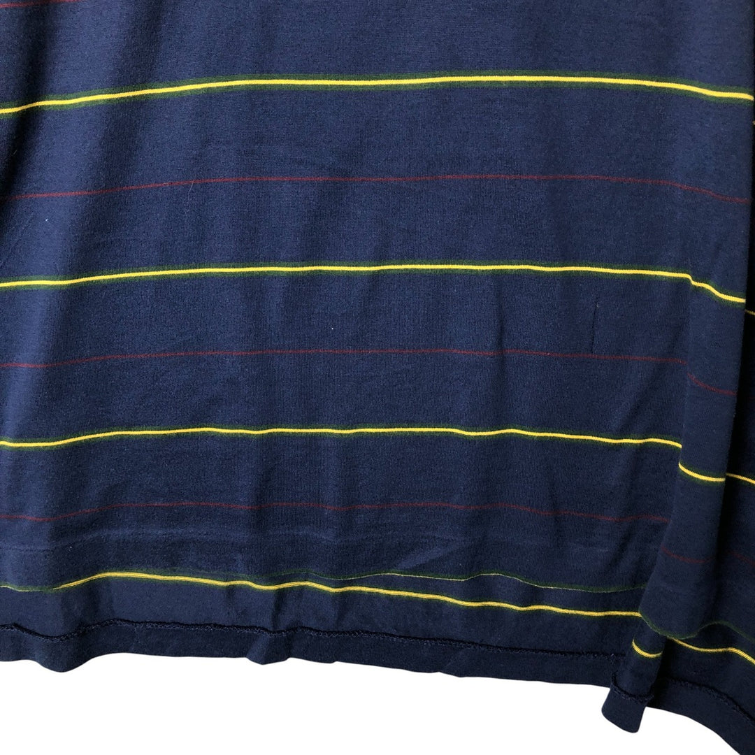 Ralph Lauren Golf Fit Short Sleeve Striped Polo Shirt, Men's XL, One-Point Design Pima Cotton navy blue type Vintage Second Hand