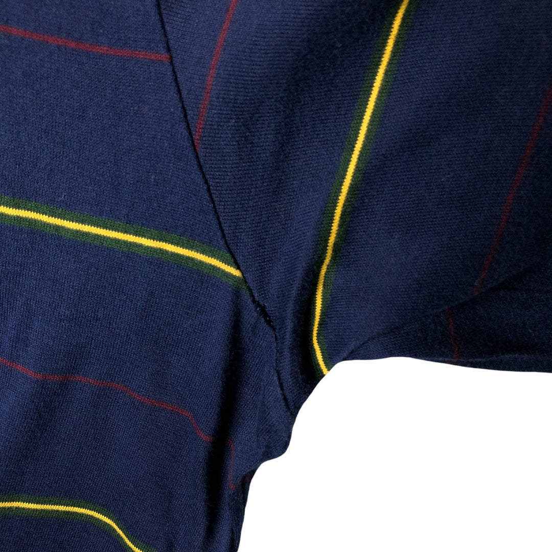 Ralph Lauren Golf Fit Short Sleeve Striped Polo Shirt, Men's XL, One-Point Design Pima Cotton navy blue type Vintage Second Hand
