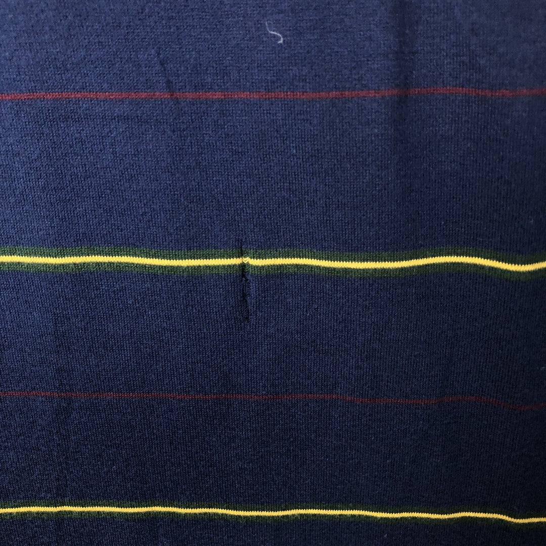 Ralph Lauren Golf Fit Short Sleeve Striped Polo Shirt, Men's XL, One-Point Design Pima Cotton navy blue type Vintage Second Hand
