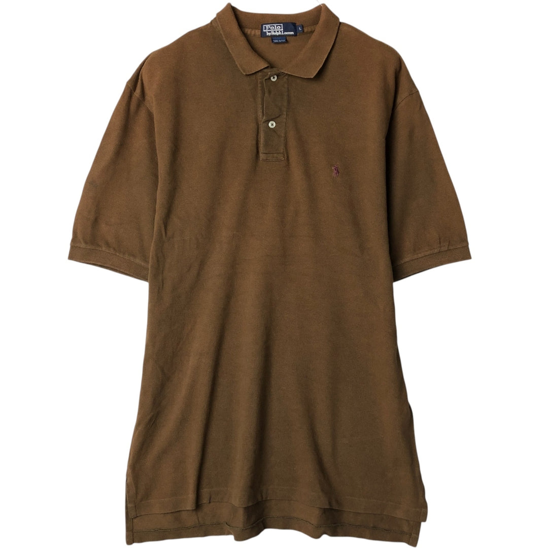 Ralph Lauren POLO by Ralph Lauren short sleeve polo shirt, men's size L cotton brown type Vintage Second Hand
