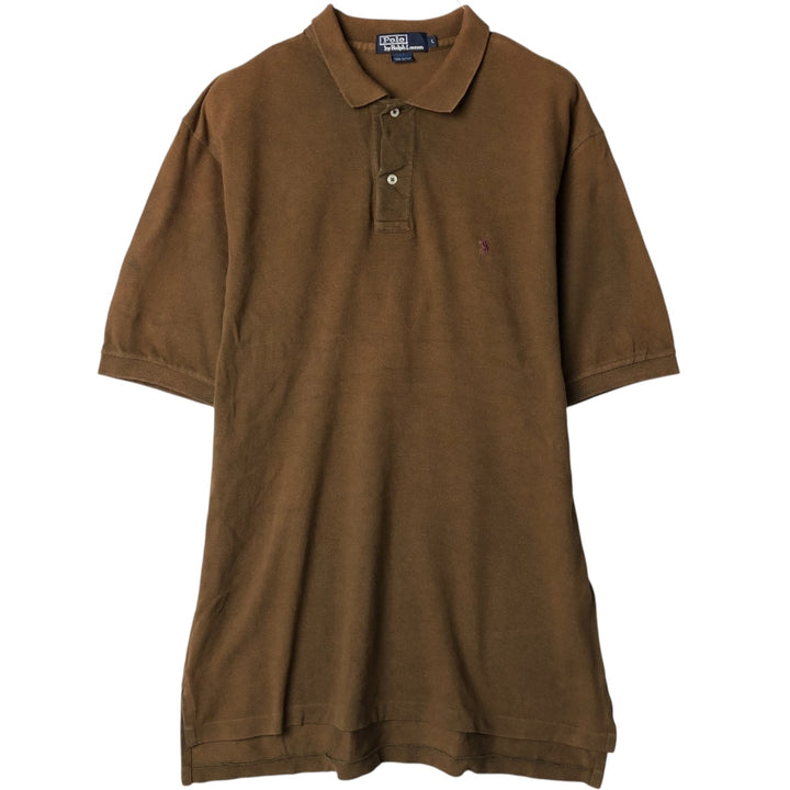 Ralph Lauren POLO by Ralph Lauren short sleeve polo shirt, men's size L cotton brown type Vintage Second Hand