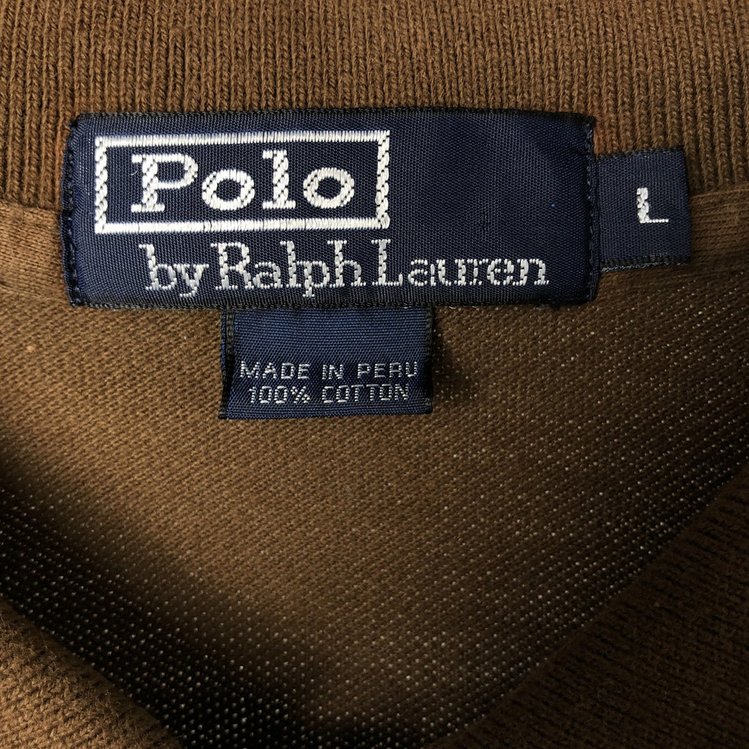 Ralph Lauren POLO by Ralph Lauren short sleeve polo shirt, men's size L cotton brown type Vintage Second Hand