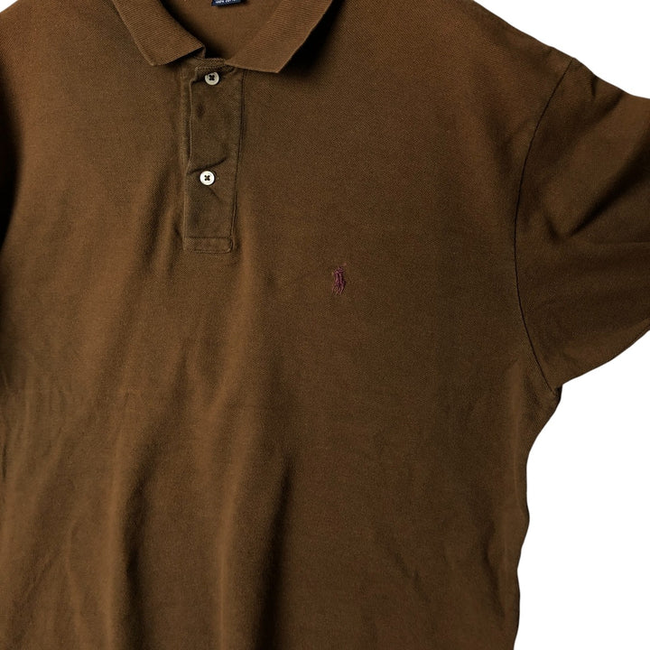 Ralph Lauren POLO by Ralph Lauren short sleeve polo shirt, men's size L cotton brown type Vintage Second Hand
