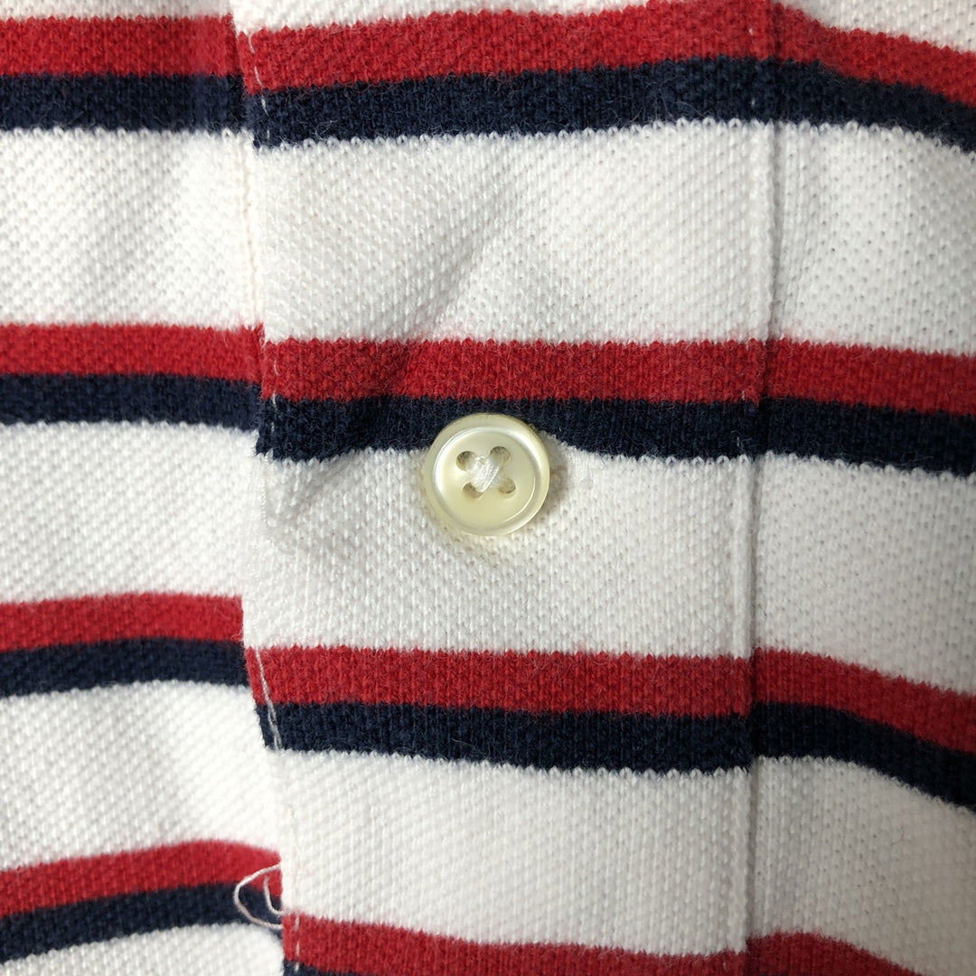 Ralph Lauren POLO by Ralph Lauren short sleeve striped polo shirt, men's XL size cotton white type Vintage Second Hand