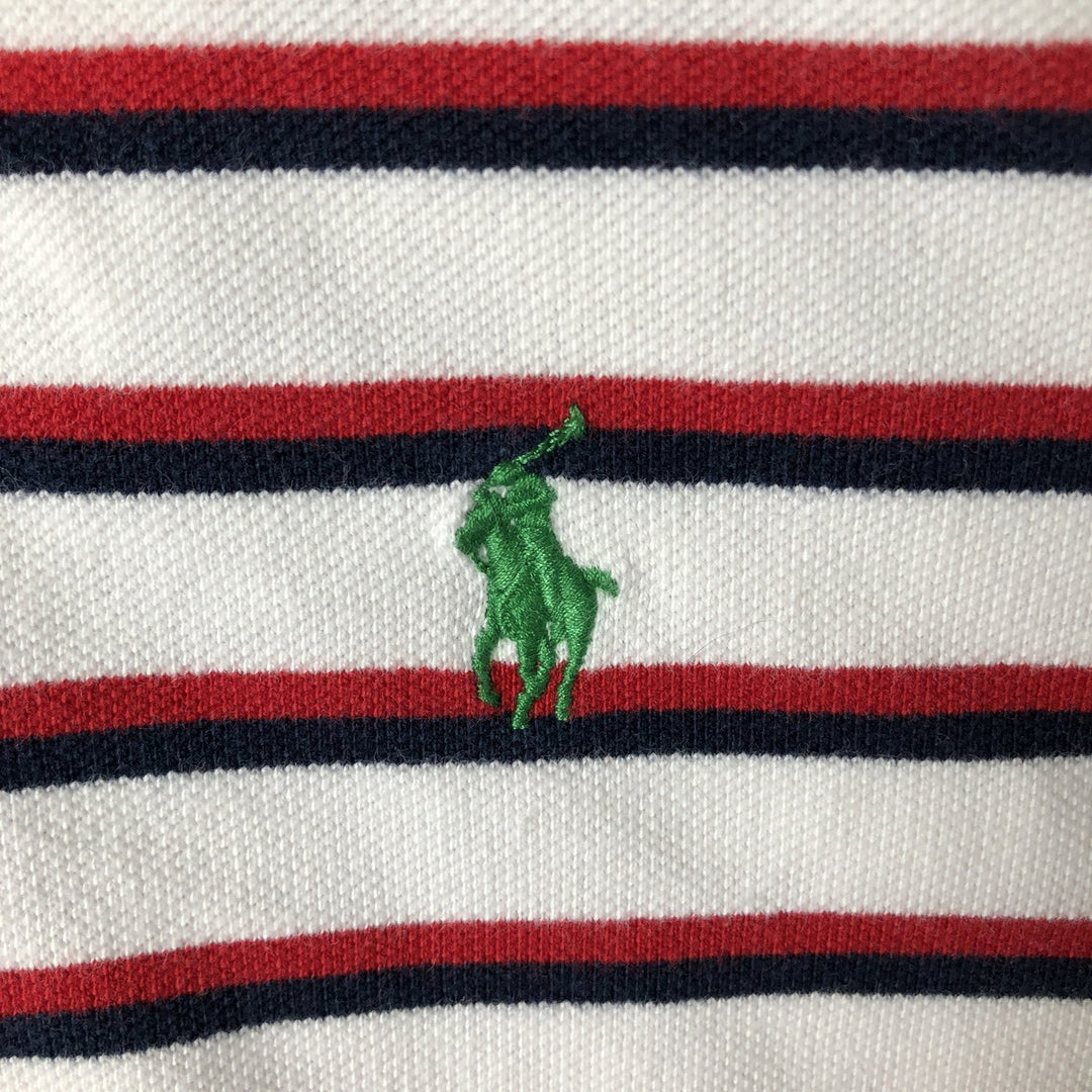 Ralph Lauren POLO by Ralph Lauren short sleeve striped polo shirt, men's XL size cotton white type Vintage Second Hand