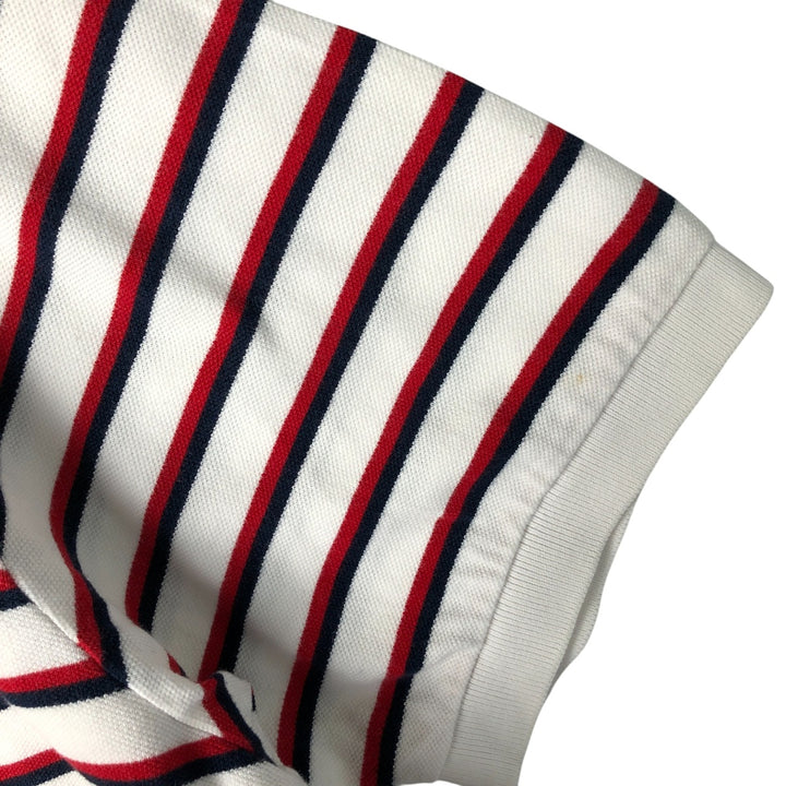 Ralph Lauren POLO by Ralph Lauren short sleeve striped polo shirt, men's XL size cotton white type Vintage Second Hand