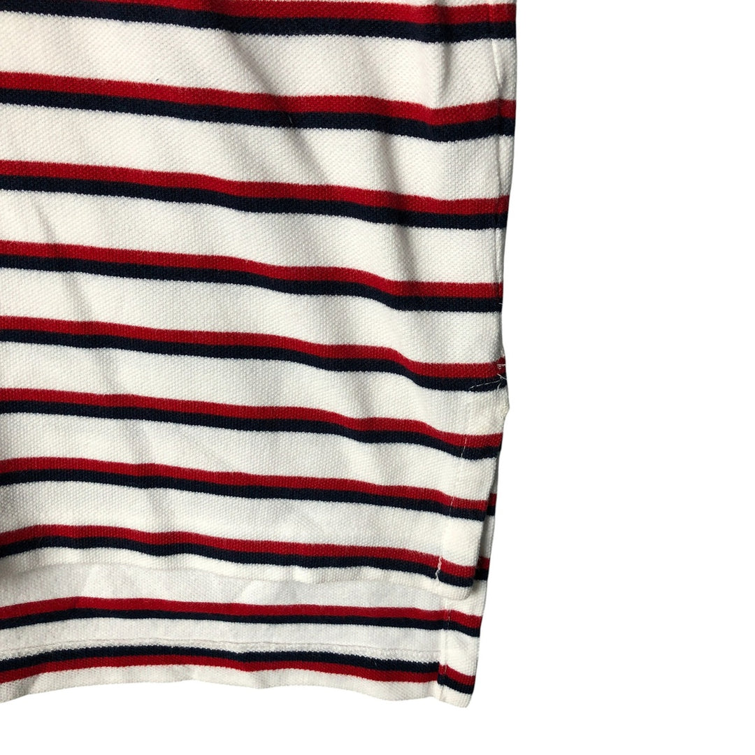 Ralph Lauren POLO by Ralph Lauren short sleeve striped polo shirt, men's XL size cotton white type Vintage Second Hand