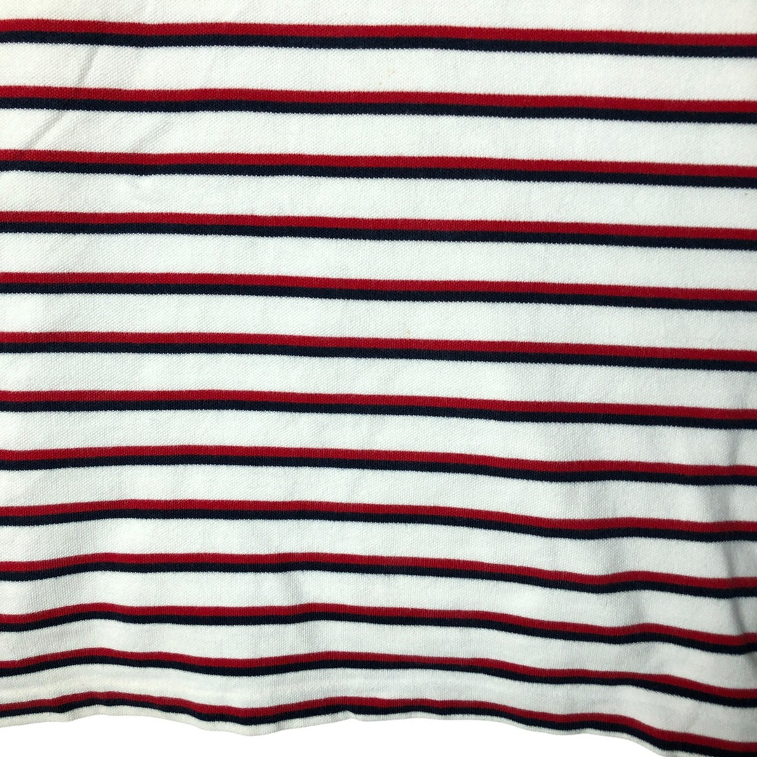 Ralph Lauren POLO by Ralph Lauren short sleeve striped polo shirt, men's XL size cotton white type Vintage Second Hand