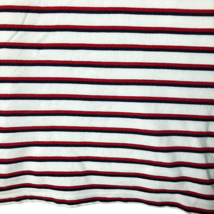 Ralph Lauren POLO by Ralph Lauren short sleeve striped polo shirt, men's XL size cotton white type Vintage Second Hand