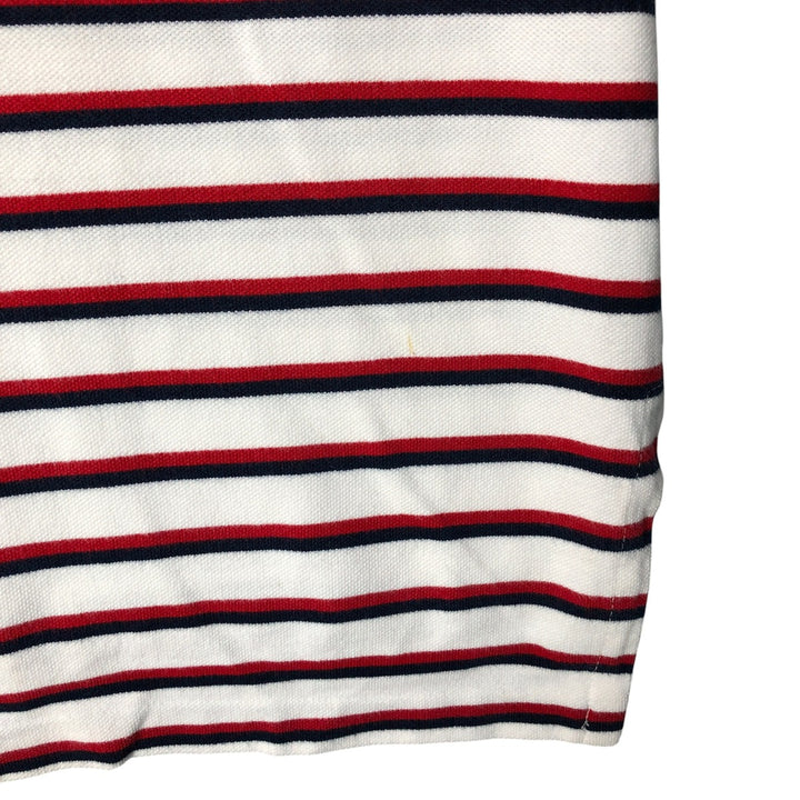Ralph Lauren POLO by Ralph Lauren short sleeve striped polo shirt, men's XL size cotton white type Vintage Second Hand