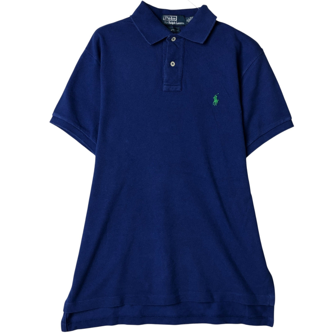 Ralph Lauren POLO by Ralph Lauren CUSTOM FIT short sleeve polo shirt, men's M size cotton blue type Vintage Second Hand