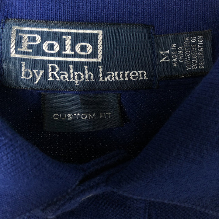 Ralph Lauren POLO by Ralph Lauren CUSTOM FIT short sleeve polo shirt, men's M size cotton blue type Vintage Second Hand