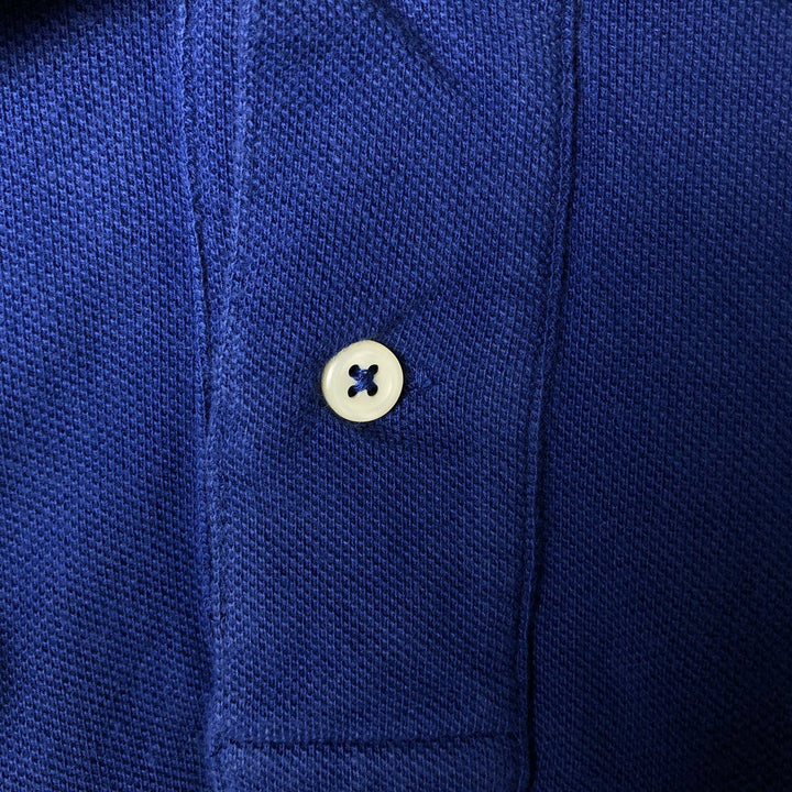 Ralph Lauren POLO by Ralph Lauren CUSTOM FIT short sleeve polo shirt, men's M size cotton blue type Vintage Second Hand