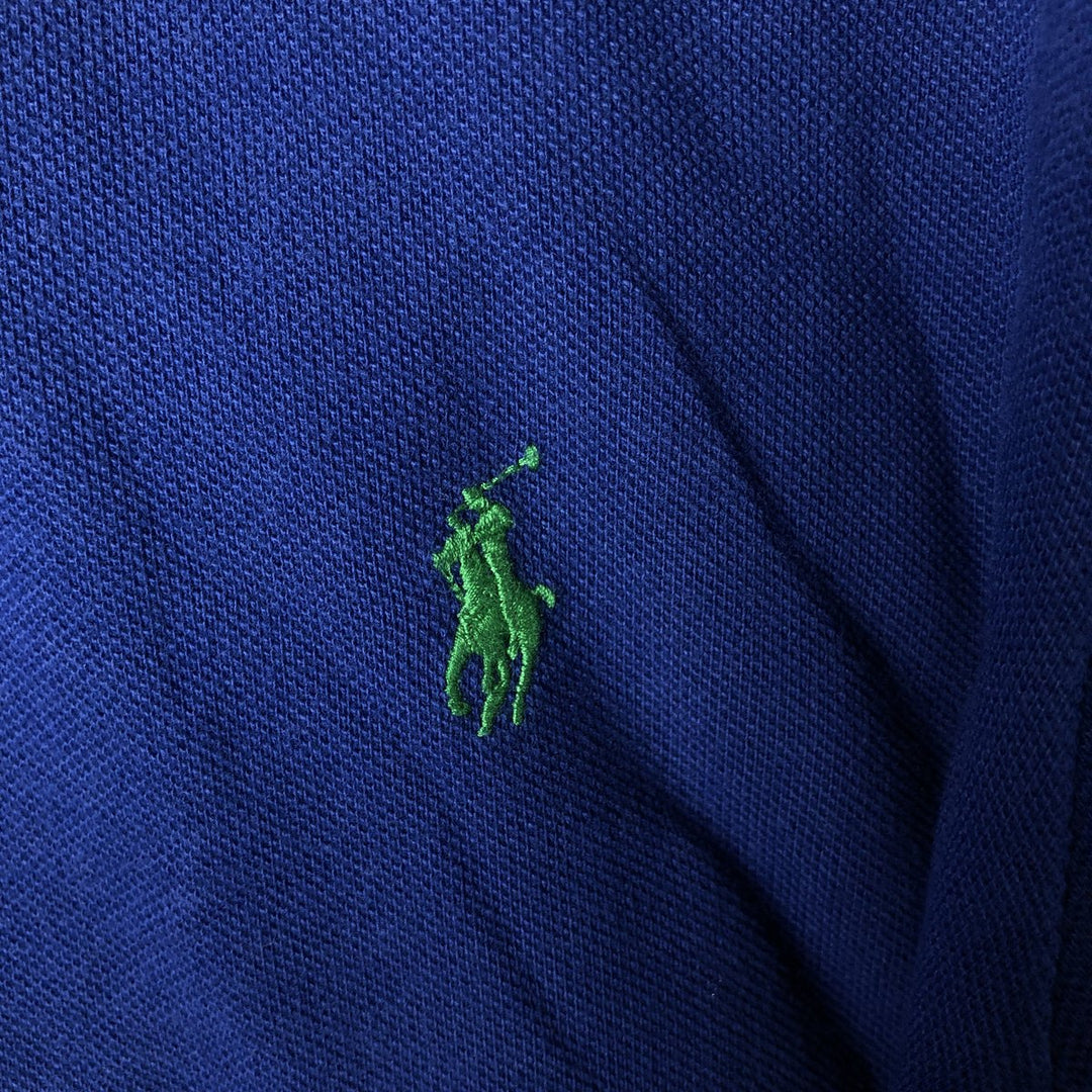 Ralph Lauren POLO by Ralph Lauren CUSTOM FIT short sleeve polo shirt, men's M size cotton blue type Vintage Second Hand
