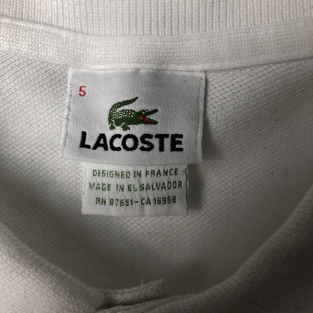 Lacoste LACOSTE French design short sleeve polo shirt size 5, men's L size cotton pale white type Vintage Second Hand