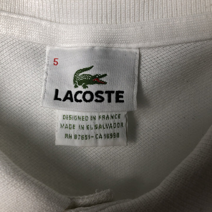 Lacoste LACOSTE French design short sleeve polo shirt size 5, men's L size cotton pale white type Vintage Second Hand