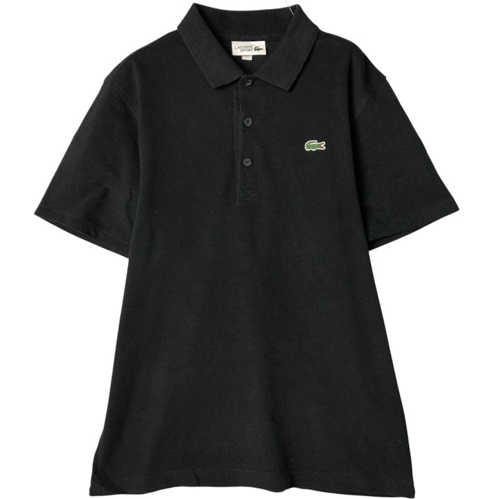 Lacoste LACOSTE SPORT short sleeve polo shirt, men's size M cotton black type Vintage Second Hand