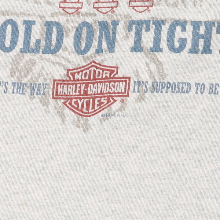 90'S Harley-Davidson long-sleeved T-shirt, Made in USA, Men's XL, Vintage cotton white type Vintage Second Hand