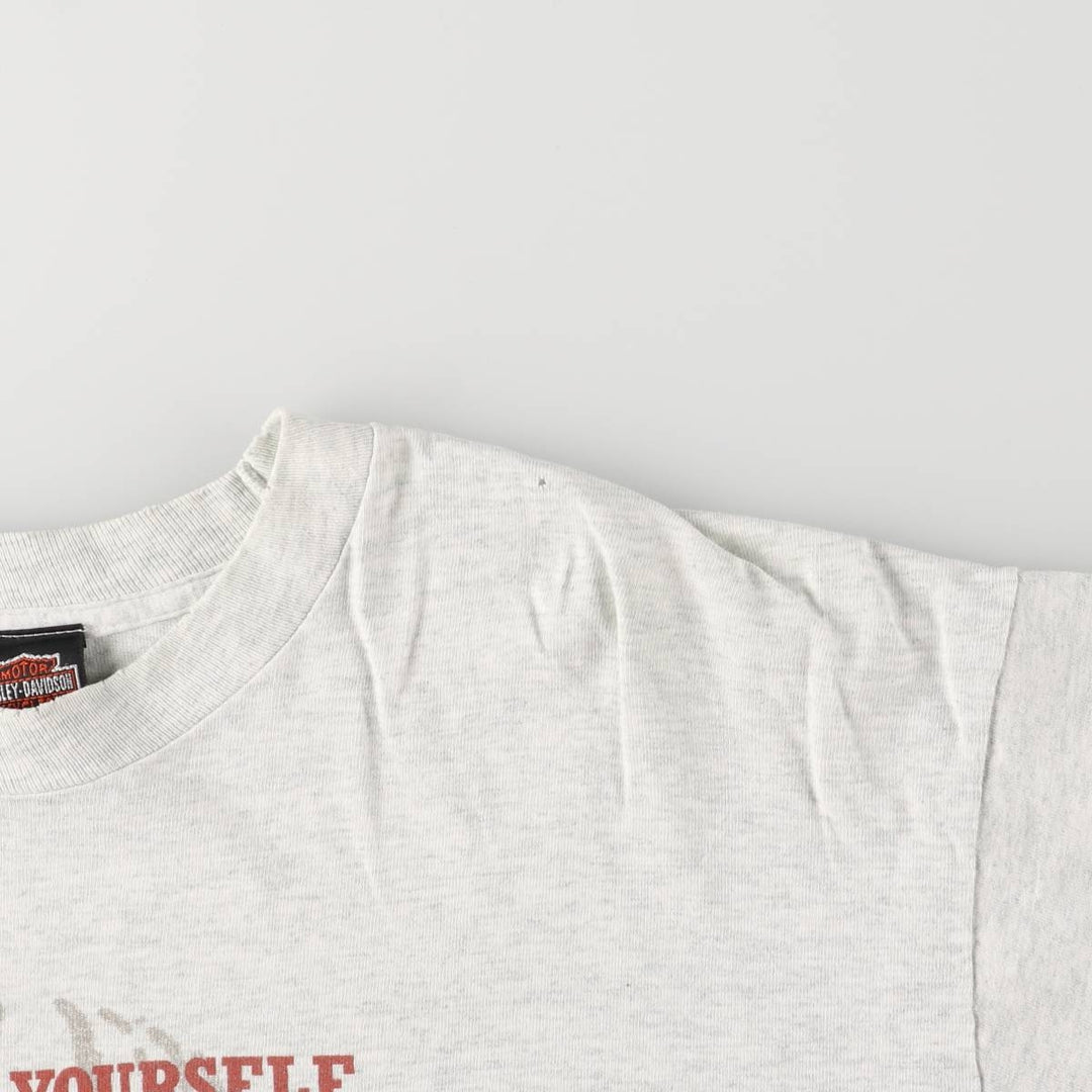 90'S Harley-Davidson long-sleeved T-shirt, Made in USA, Men's XL, Vintage cotton white type Vintage Second Hand
