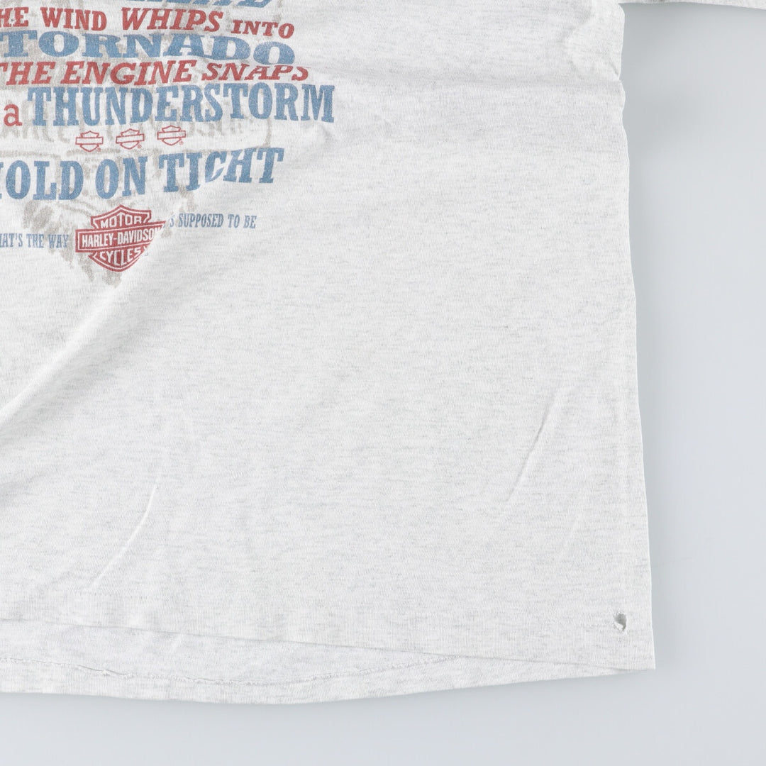 90'S Harley-Davidson long-sleeved T-shirt, Made in USA, Men's XL, Vintage cotton white type Vintage Second Hand