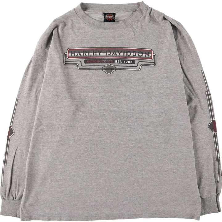 00'S Harley-Davidson Long Sleeve T-Shirt, Men's XL Size unclear gray type Vintage Second Hand