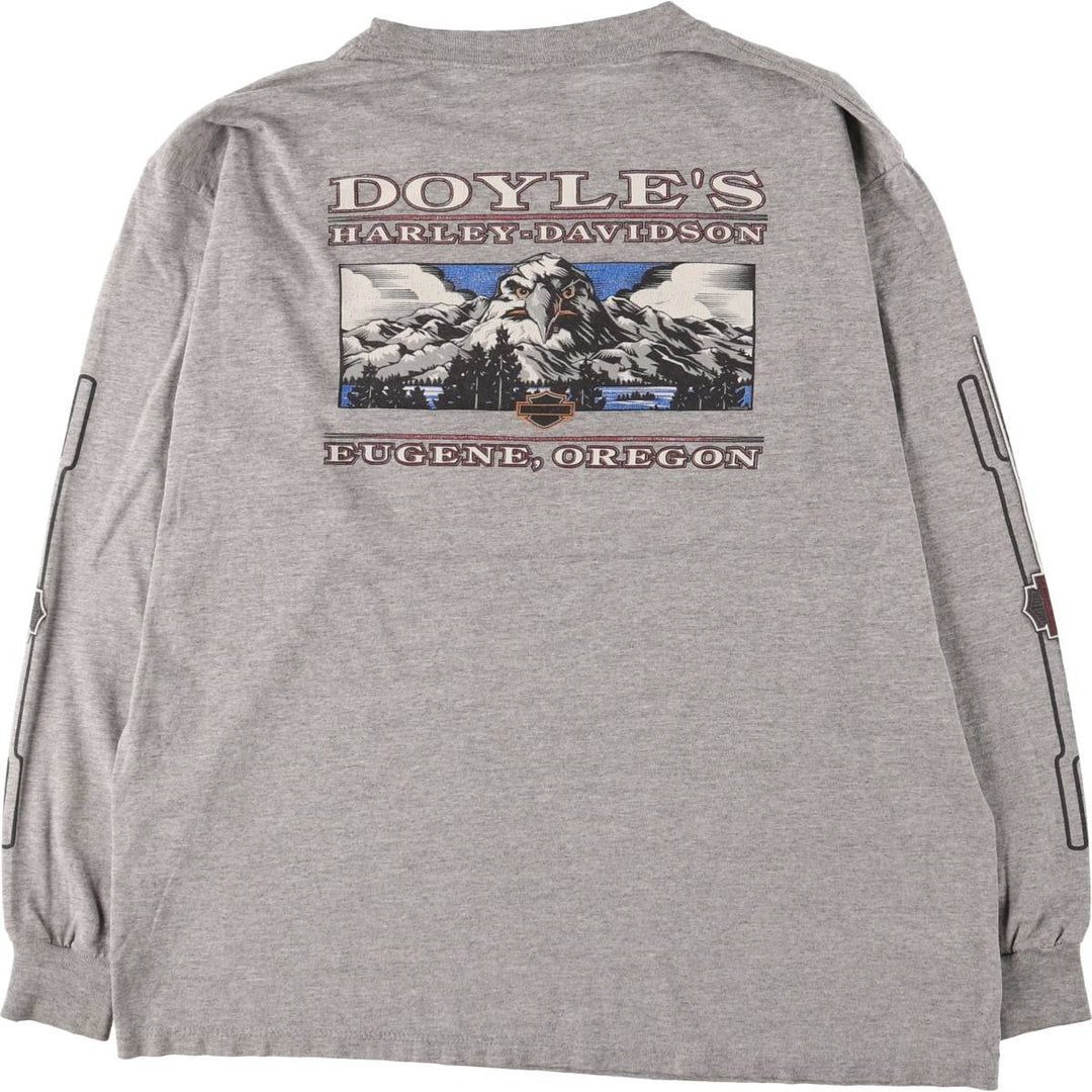 00'S Harley-Davidson Long Sleeve T-Shirt, Men's XL Size unclear gray type Vintage Second Hand