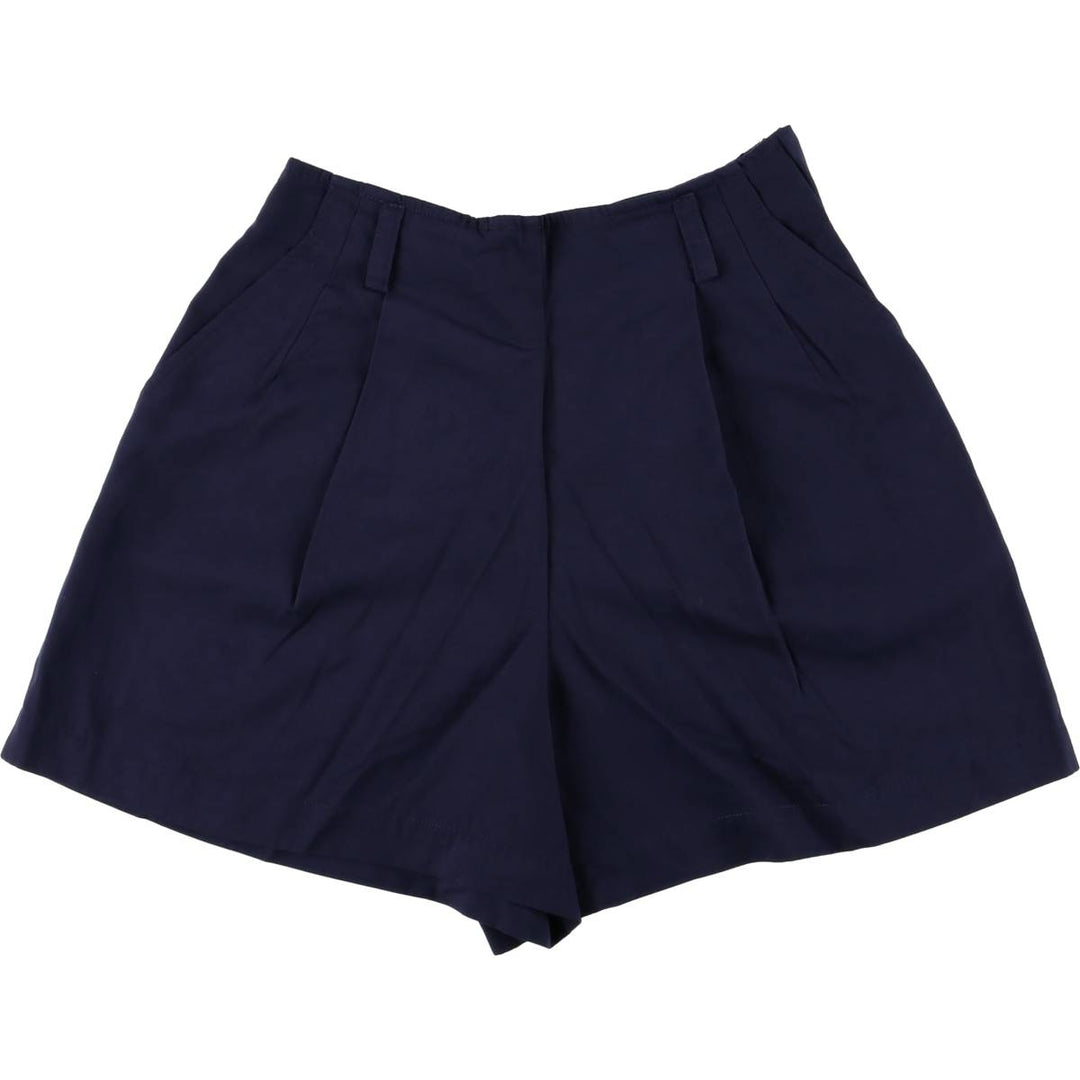 90'S GAP Vintage Two-pleat Rayon Shorts, Women's Size L (W27) Rayon navy blue type Vintage Second Hand