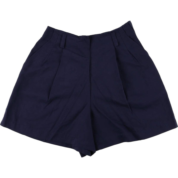 90'S GAP Vintage Two-pleat Rayon Shorts, Women's Size L (W27) Rayon navy blue type Vintage Second Hand