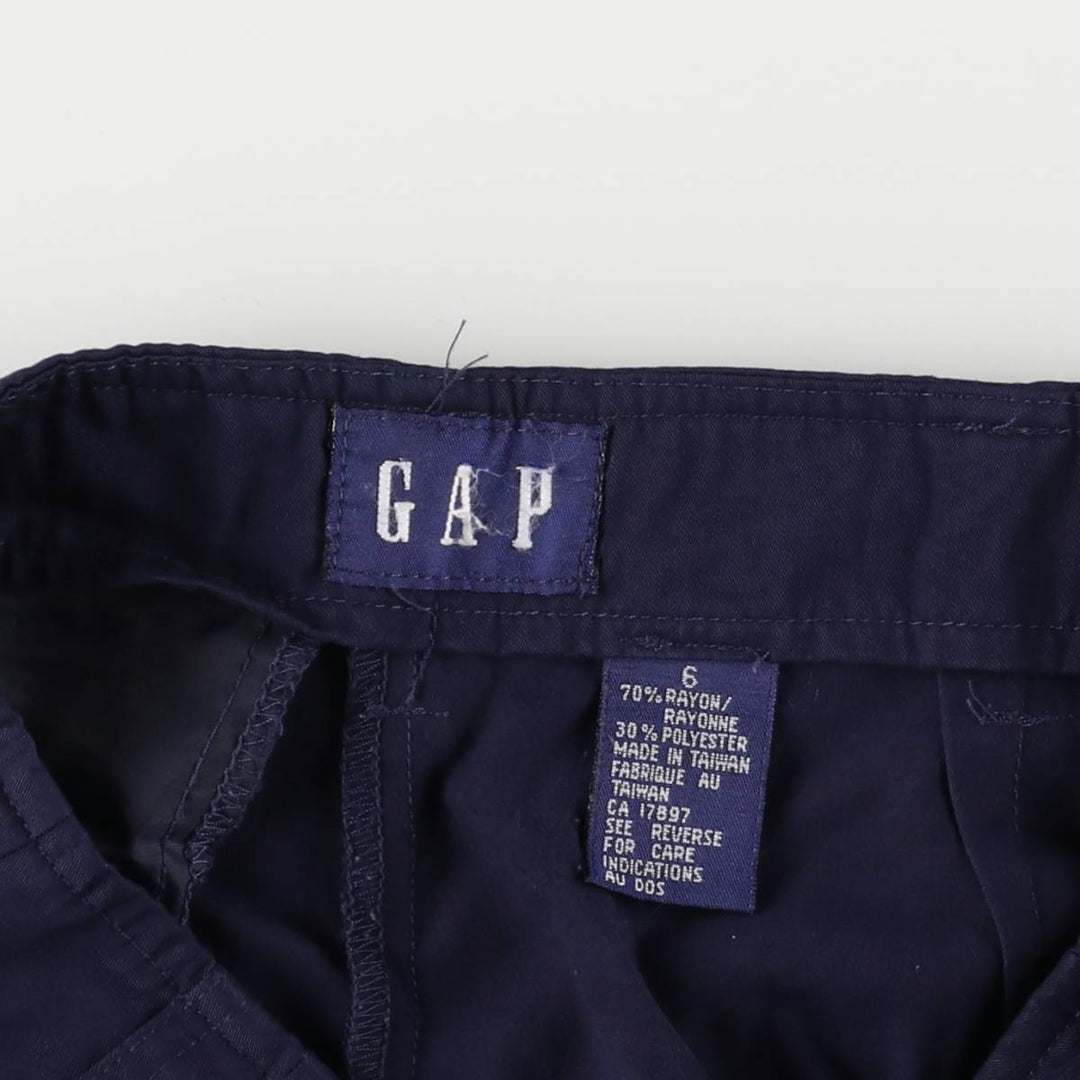 90'S GAP Vintage Two-pleat Rayon Shorts, Women's Size L (W27) Rayon navy blue type Vintage Second Hand