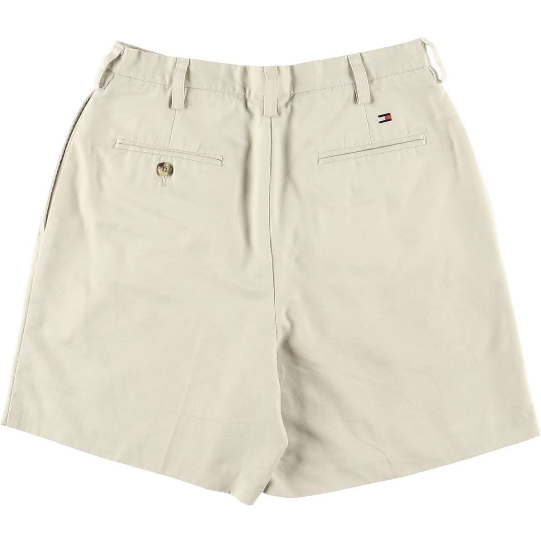 Tommy Hilfiger Golf Two-Pleated Shorts, Women's Size L (W30) polyester ivory Vintage Second Hand