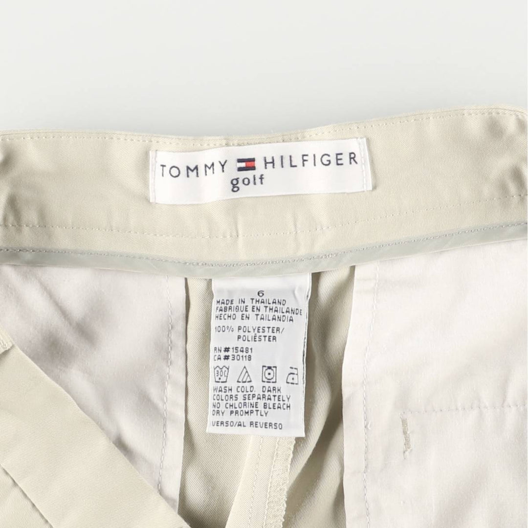 Tommy Hilfiger Golf Two-Pleated Shorts, Women's Size L (W30) polyester ivory Vintage Second Hand