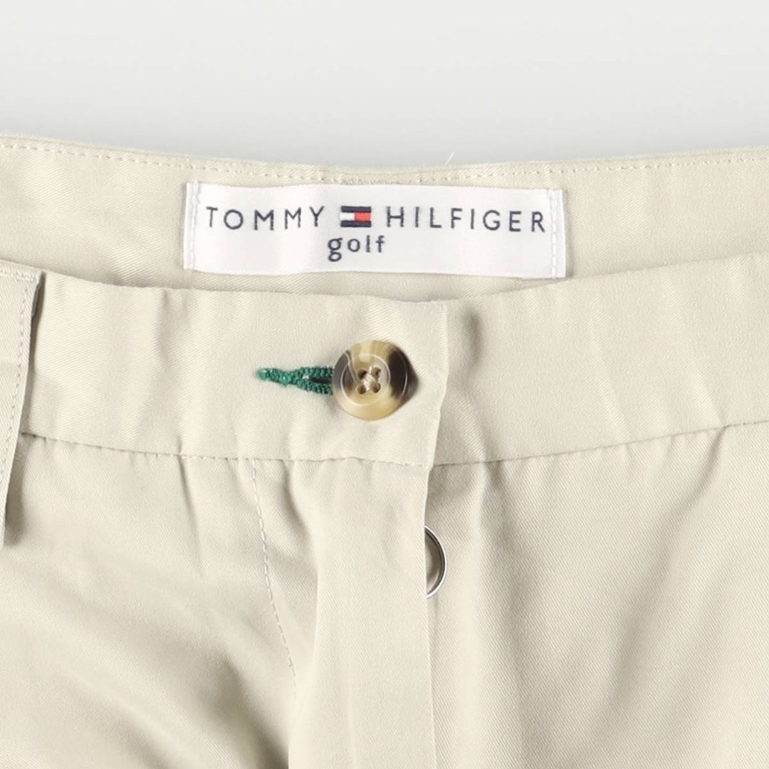 Tommy Hilfiger Golf Two-Pleated Shorts, Women's Size L (W30) polyester ivory Vintage Second Hand