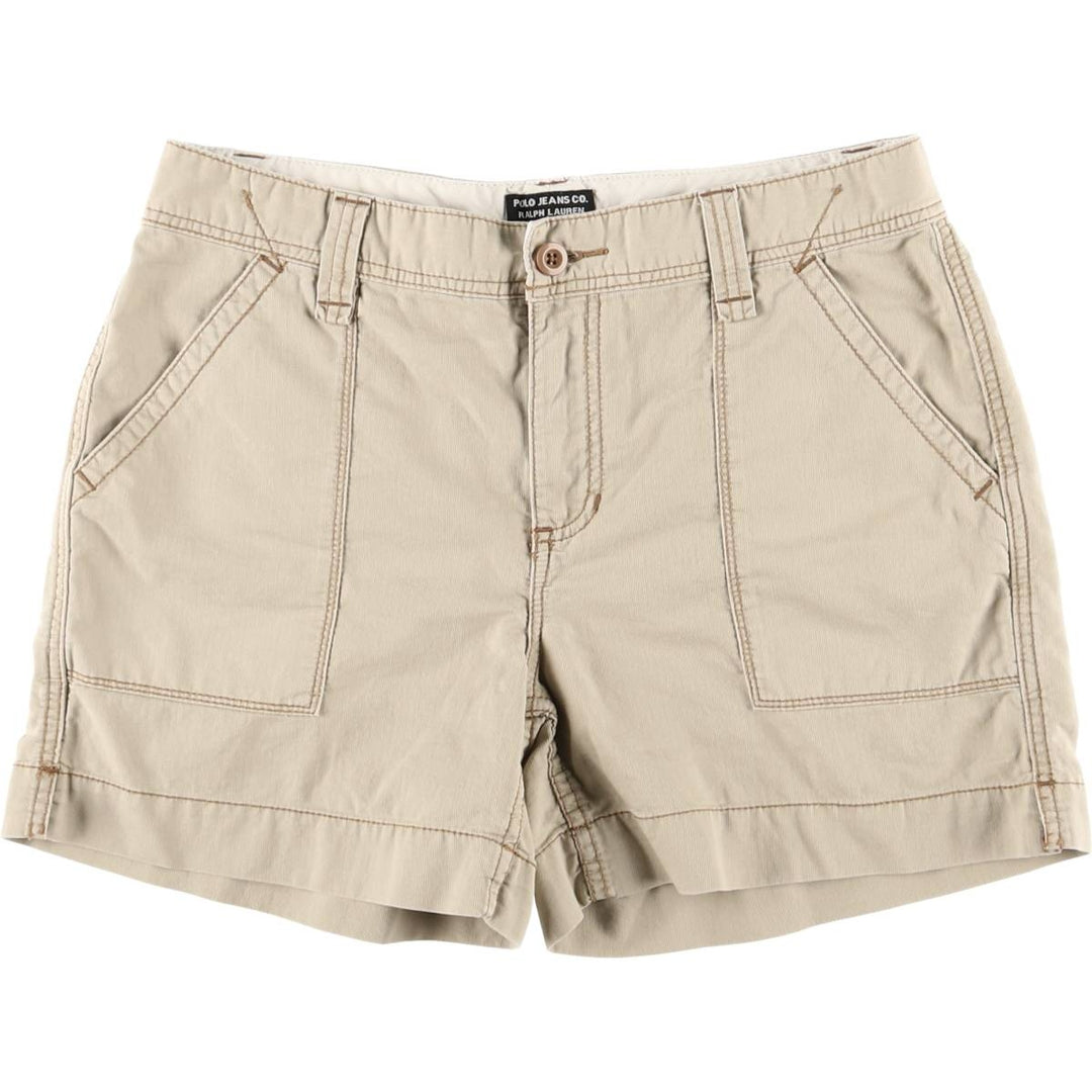 2000'S Ralph Lauren Polo Jeans Company cotton shorts, women's size XXL (w34) cotton Beige type Vintage Second Hand