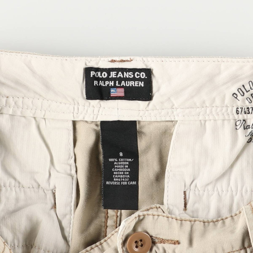 2000'S Ralph Lauren Polo Jeans Company cotton shorts, women's size XXL (w34) cotton Beige type Vintage Second Hand