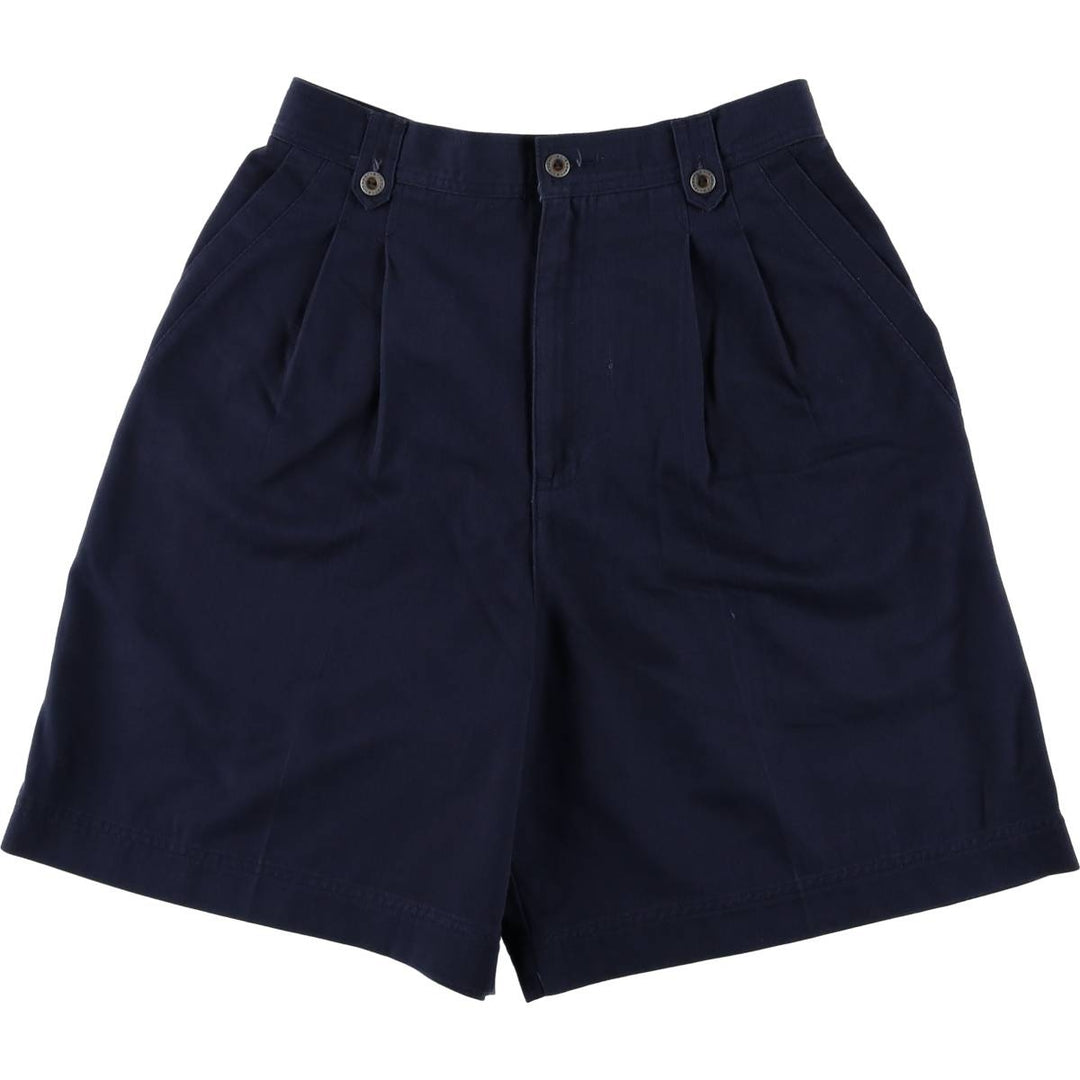 Liz Claiborne Lizsport Two-Pleated Chino Shorts, Women's Size L (W28) unclear navy blue type Vintage Second Hand