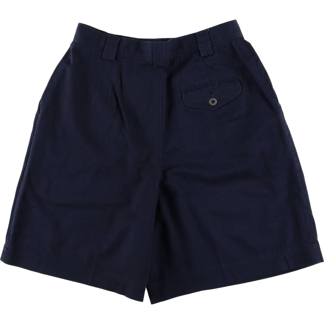 Liz Claiborne Lizsport Two-Pleated Chino Shorts, Women's Size L (W28) unclear navy blue type Vintage Second Hand
