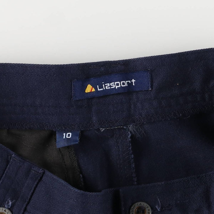 Liz Claiborne Lizsport Two-Pleated Chino Shorts, Women's Size L (W28) unclear navy blue type Vintage Second Hand