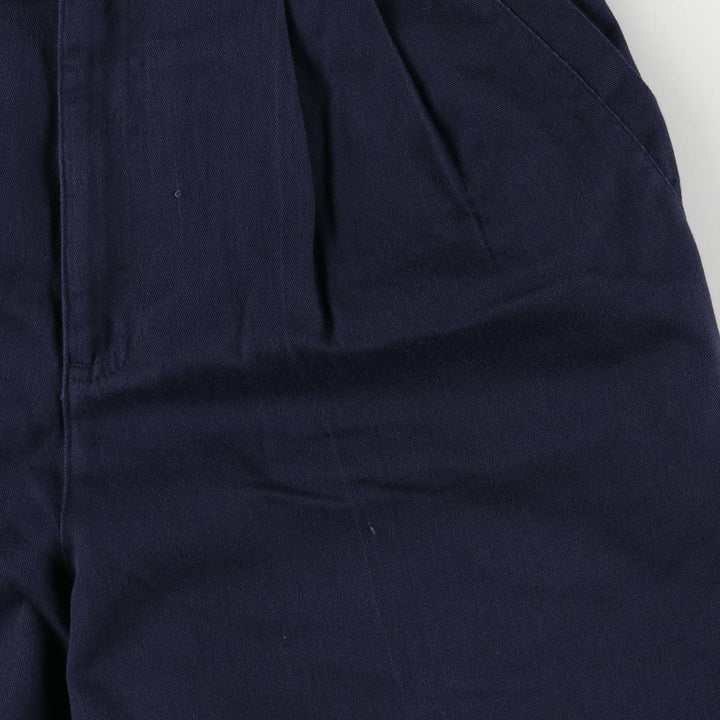 Liz Claiborne Lizsport Two-Pleated Chino Shorts, Women's Size L (W28) unclear navy blue type Vintage Second Hand