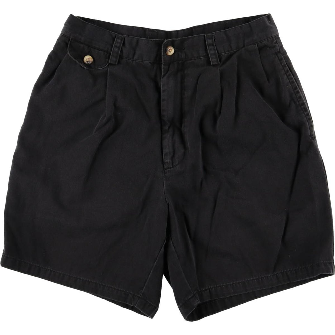 90'S NAUTICA Two-pleat Chino Shorts, Women's L (w30) Vintage cotton black type Vintage Second Hand