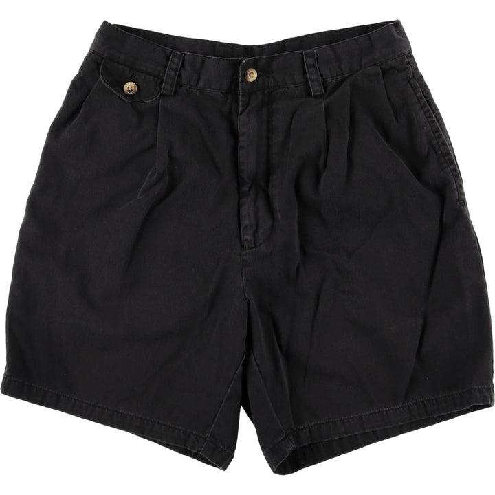 90'S NAUTICA Two-pleat Chino Shorts, Women's L (w30) Vintage cotton black type Vintage Second Hand