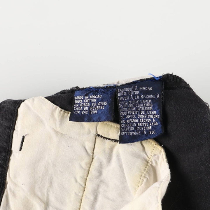 90'S NAUTICA Two-pleat Chino Shorts, Women's L (w30) Vintage cotton black type Vintage Second Hand