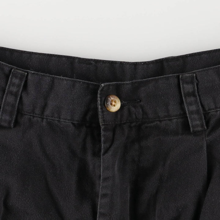 90'S NAUTICA Two-pleat Chino Shorts, Women's L (w30) Vintage cotton black type Vintage Second Hand