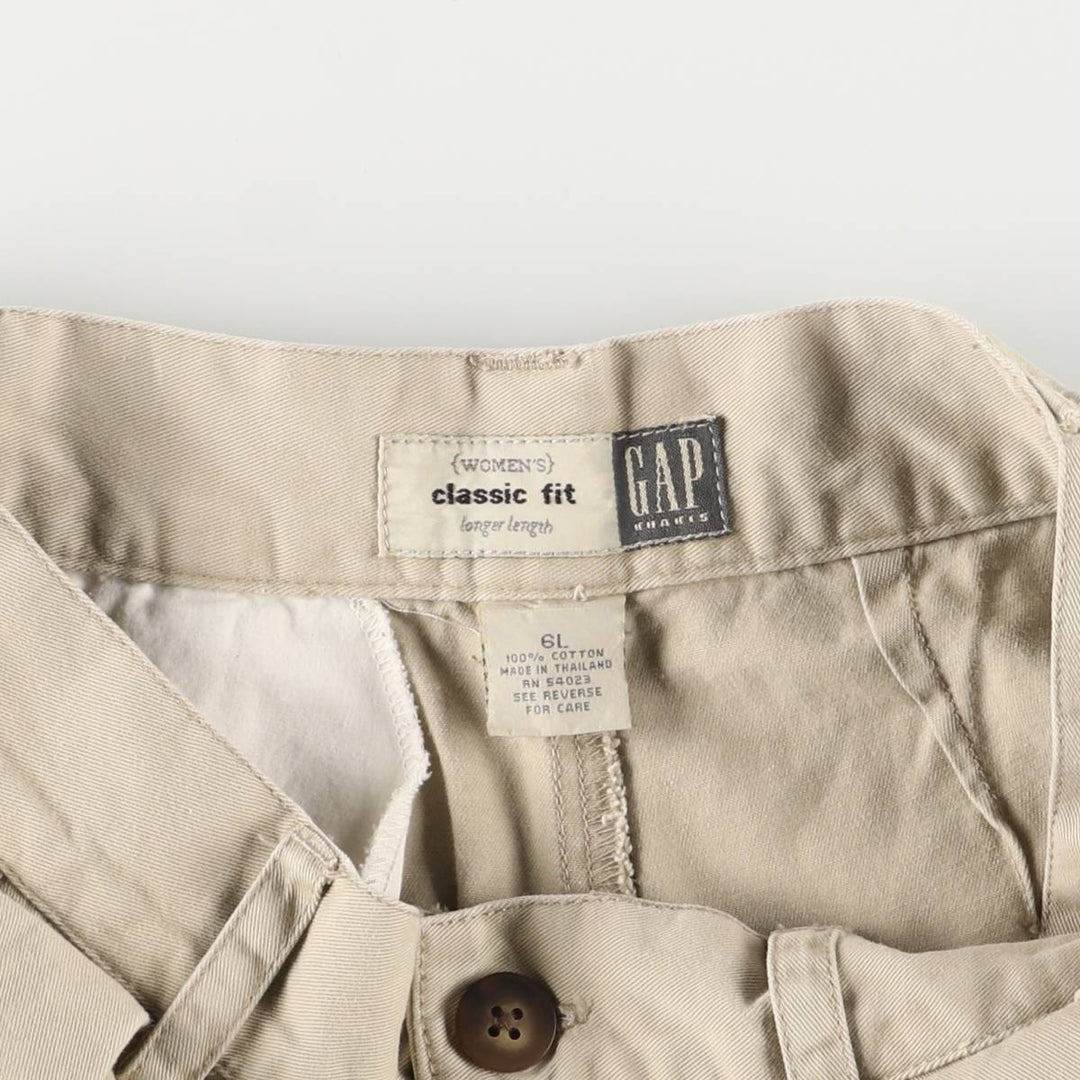 90'S Gap Old Gap Classic Fit Two-Pleated Chino Shorts, Women's Size L (W28) cotton Beige type Vintage Second Hand
