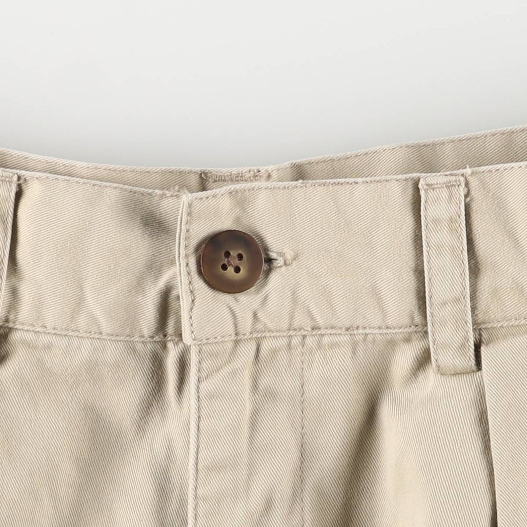 90'S Gap Old Gap Classic Fit Two-Pleated Chino Shorts, Women's Size L (W28) cotton Beige type Vintage Second Hand