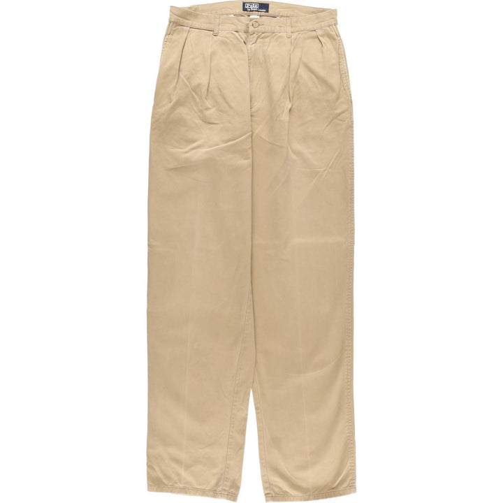Ralph Lauren POLO by Ralph Lauren Two-pleat Chino Pants for Men, W32 equivalent cotton Beige type Vintage Second Hand