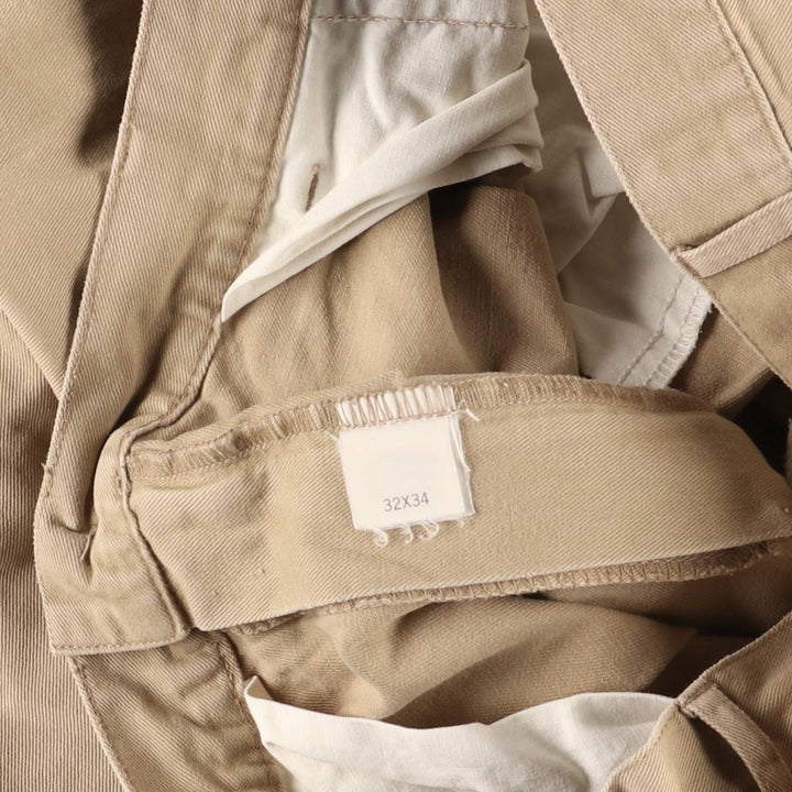 Ralph Lauren POLO by Ralph Lauren Two-pleat Chino Pants for Men, W32 equivalent cotton Beige type Vintage Second Hand