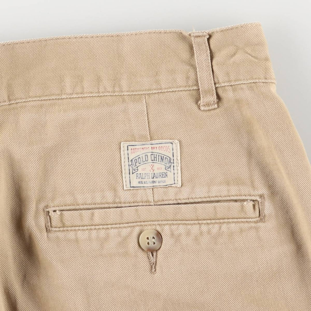 Ralph Lauren POLO by Ralph Lauren Two-pleat Chino Pants for Men, W32 equivalent cotton Beige type Vintage Second Hand