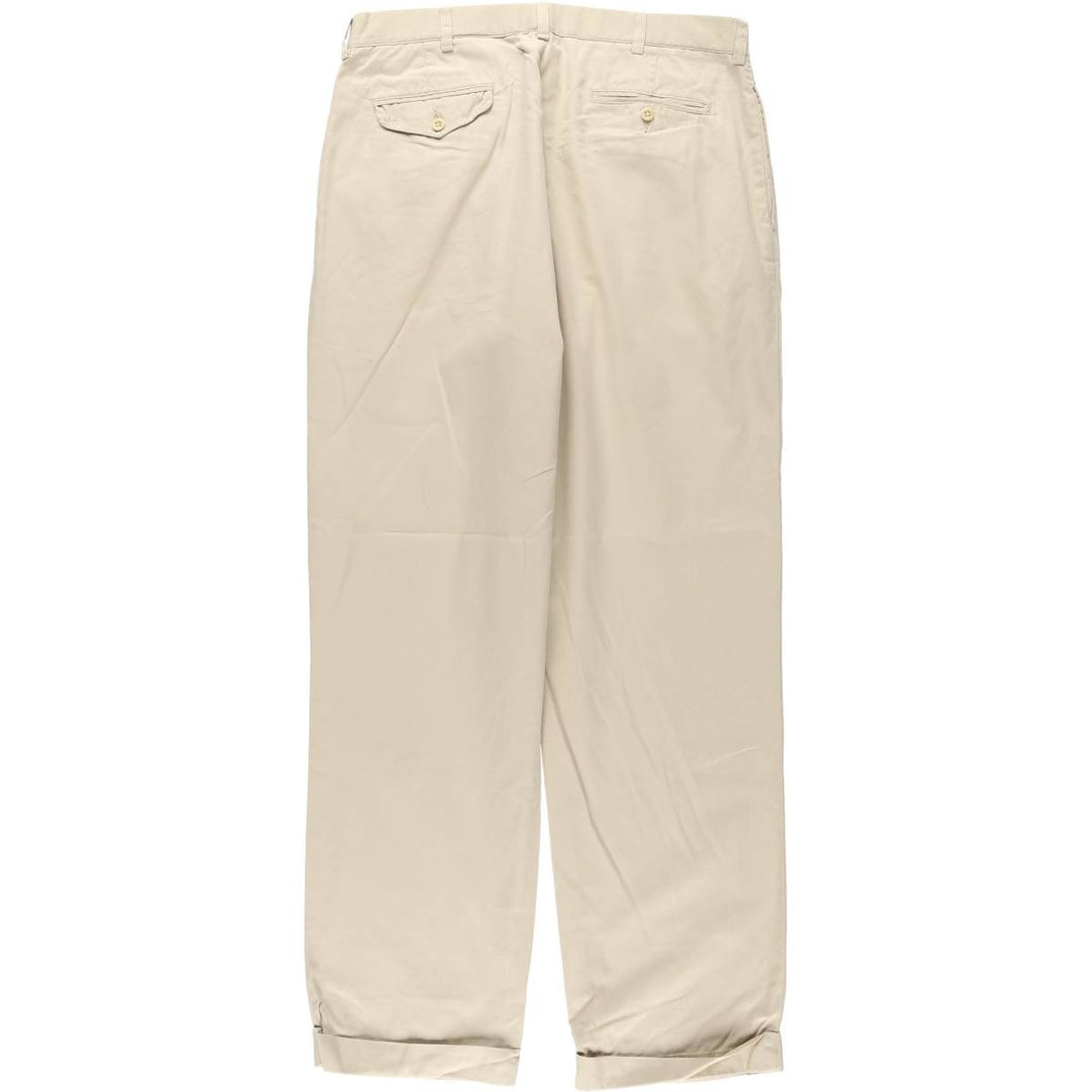 Ralph Lauren POLO by Ralph Lauren HAMMOND PANT, two-pleat chino pants, men's, w34 equivalent cotton Beige type Vintage Second Hand